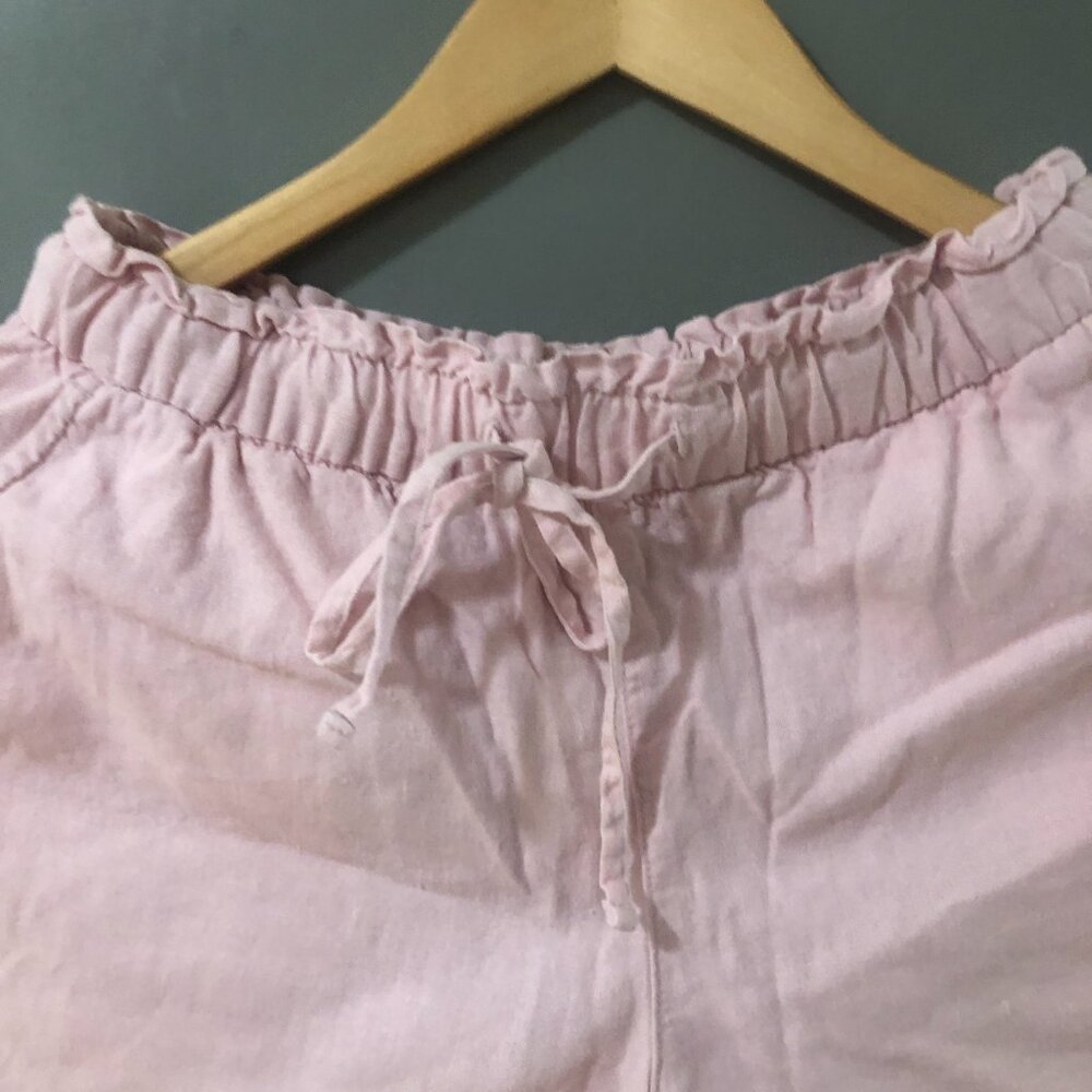 GAP linen blend shorts Size XS petal pink midrise pockets drawstring preppy - Picture 4 of 13